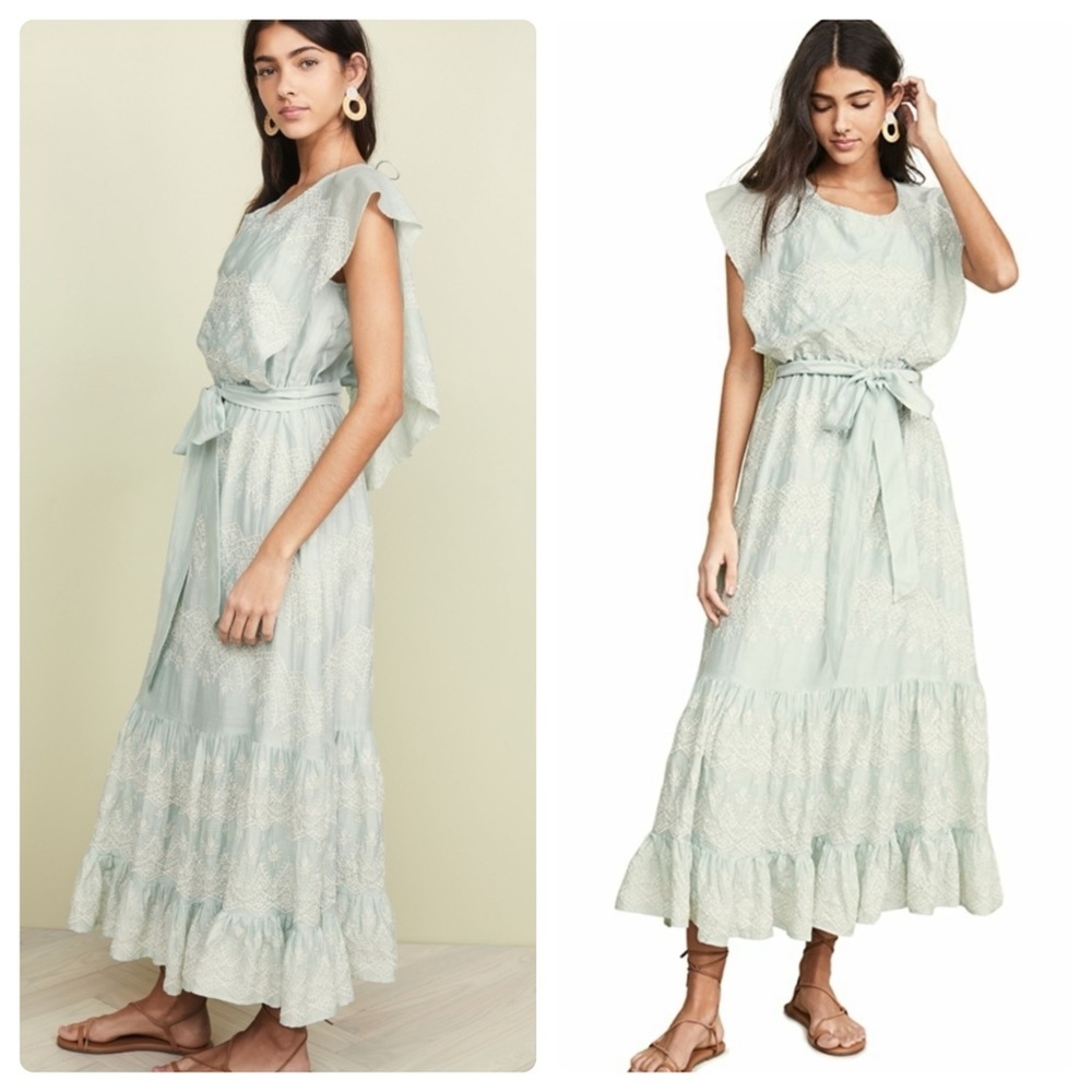 Anthropologie Love Sam Dress Sam Amia Embroidered Lace Maxi Dress - Picture 2 of 13